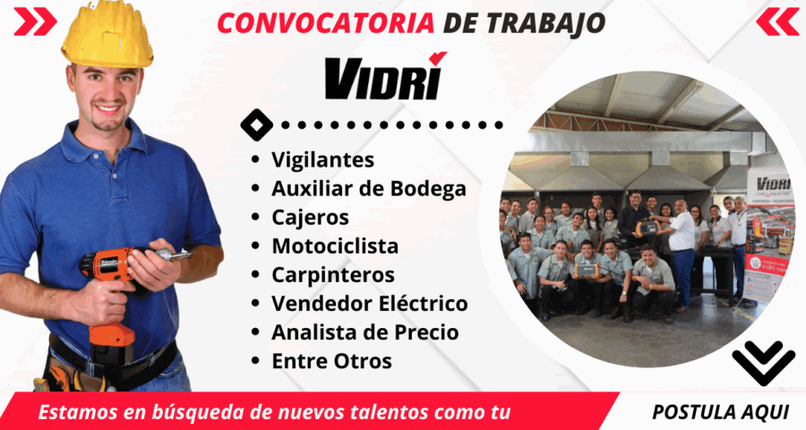 ALMACENCER VIDRI  – Esta en busca de Colaboradores que deseen formar parte de su equipo