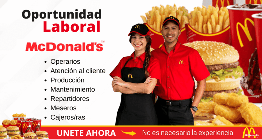 Actualmente McDonald busca de nuevos operarios
