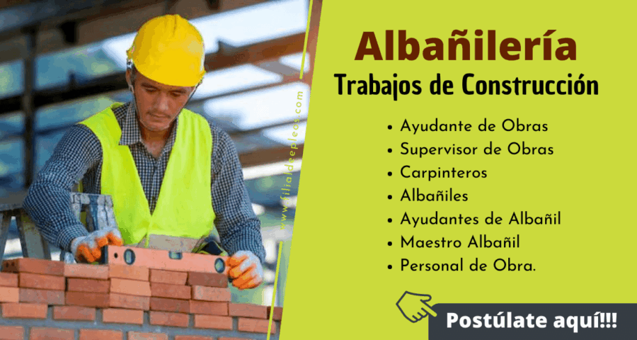 Albañilería trabajos de Construcción - Filial de Empleos