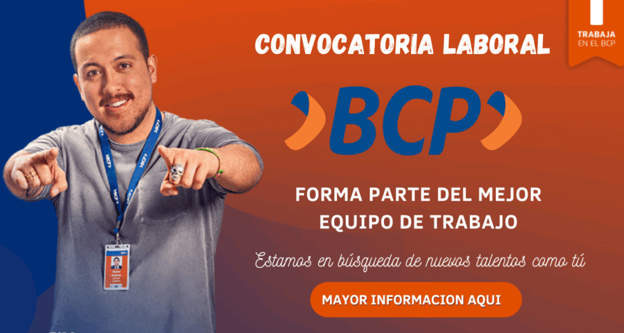 BCP apertura vacantes para diferentes puestos por temporada