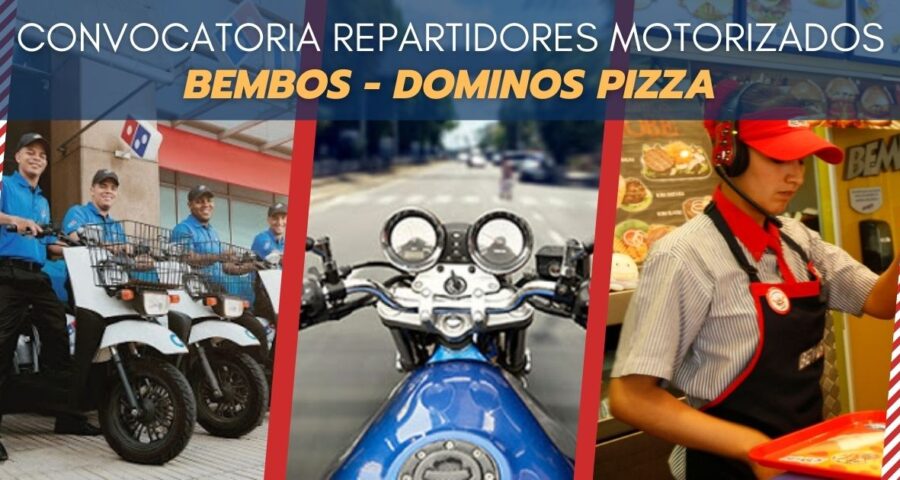 BEMBOS y DOMINOS PIZZA realizan nueva convocatoria para repartidores motorizados