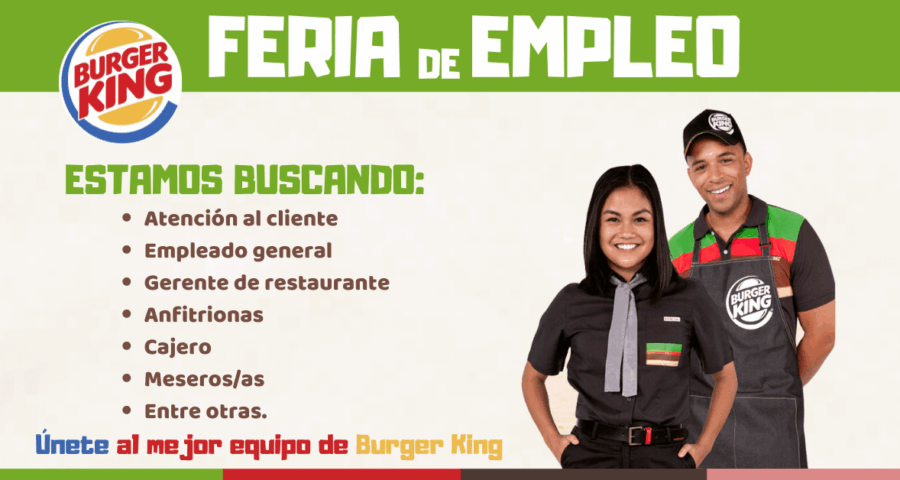 Burger King empresa de la comida rápida busca personal