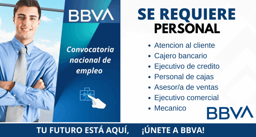 Buscamos nuevos talentos para la entidad financiera BBVA