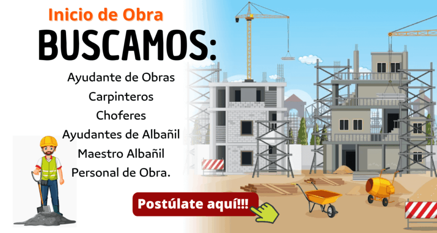 Buscamos personal para Construcción de Obras