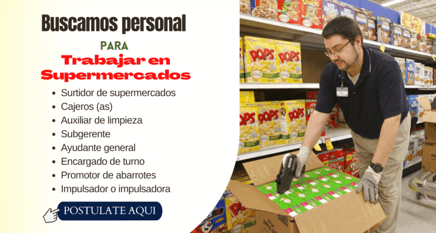 Buscamos personal para trabajar en Supermercados