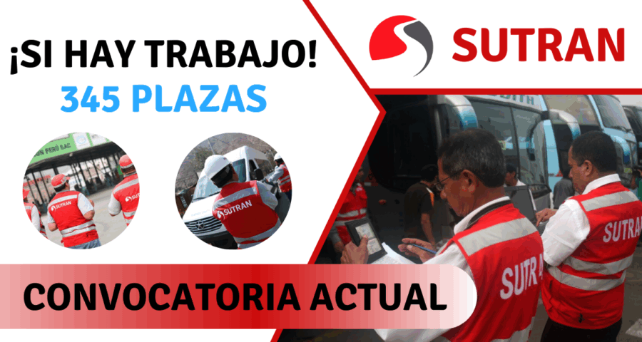 CONVOCATORIA DE TRABAJO EN SUTRAN SUPERINTENDENCIA DE TRANSPORTE TERRESTRE