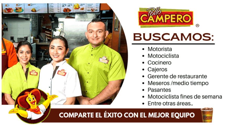 Cadena de restaurantes Pollo Campero busca trabajadores
