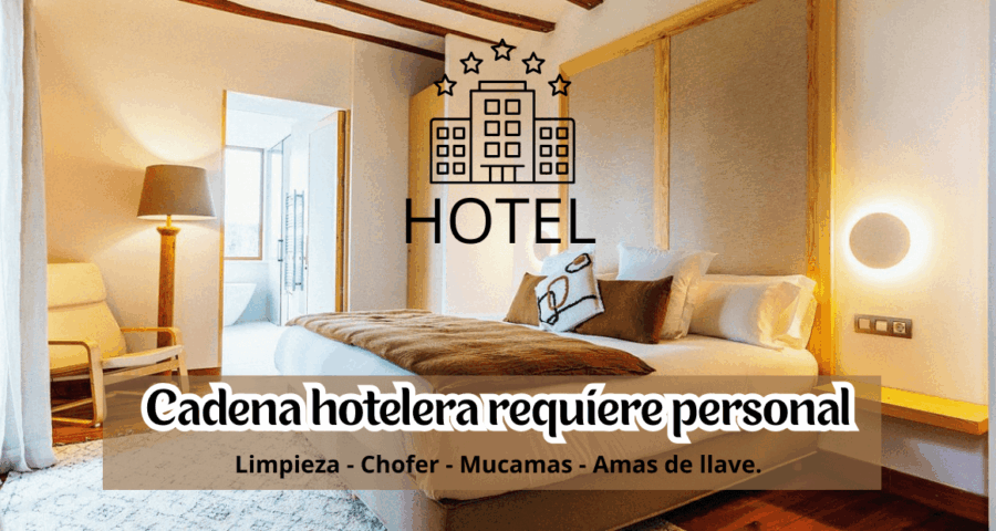 Cadena hotelera requiere personal
