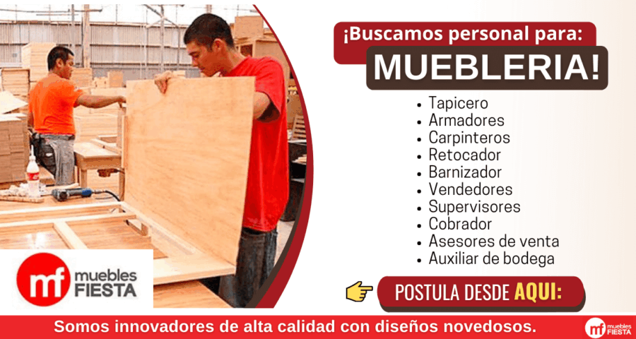 Carpintería - se requiere personal para diversas áreas