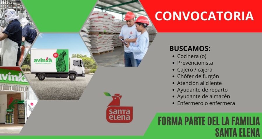 Compañía del sector avícola Grupo SANTA ELENA cuenta con nuevas vacantes