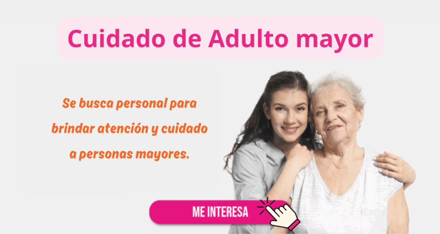 Contratamos personal para atención y cuidado de personas mayores