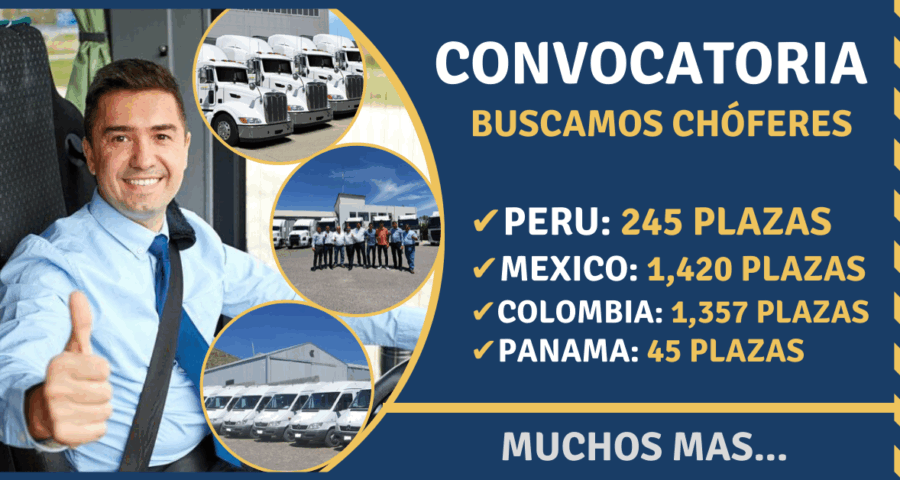 Convocatoria Laboral Para Chóferes - 245 Ofertas Disponibles