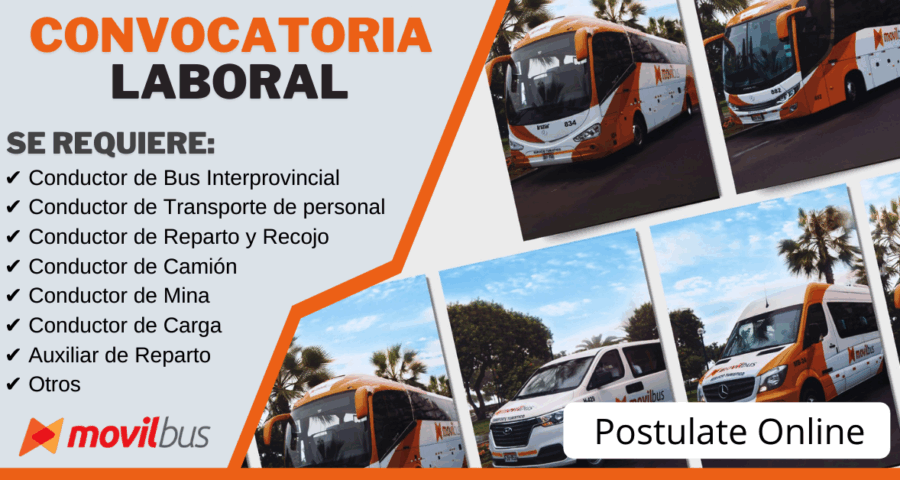 Convocatoria Laboral en Movil Bus Líder en Transportes a Nivel Nacional
