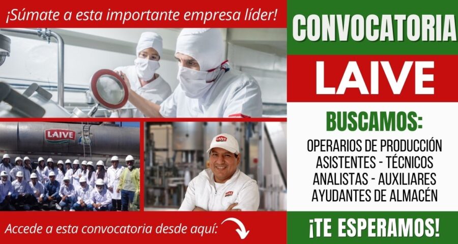 Convocatoria de empleos empresa LAIVE