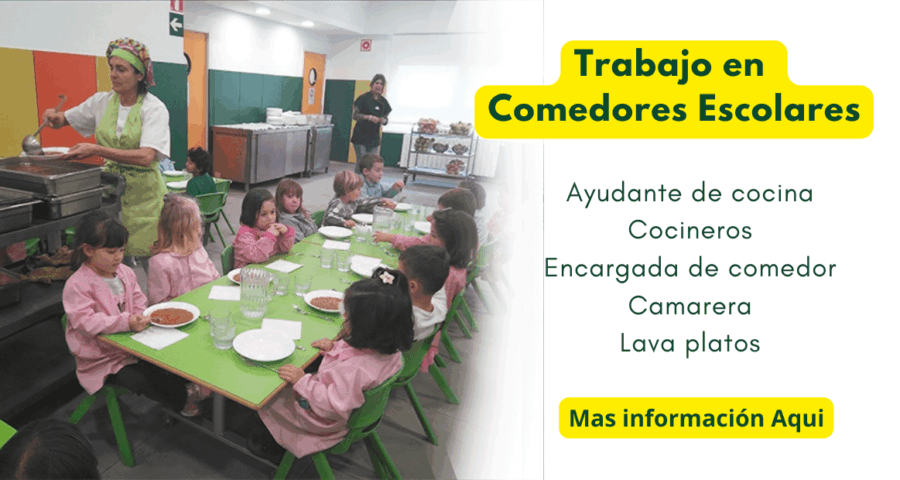 Convocatoria de trabajo en comedores escolares