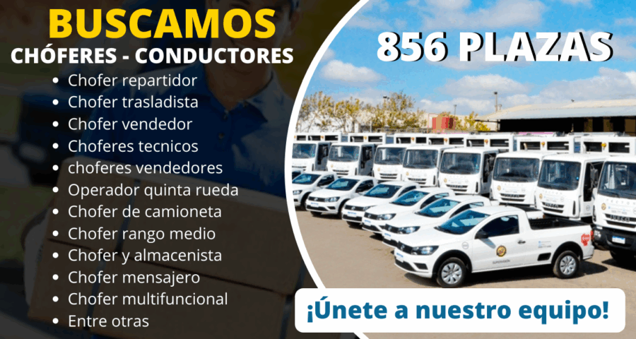 Convocatoria de trabajo para Conductores y Chóferes a nivel nacional e internacional