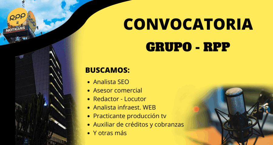 Convocatoria en prestigioso medio de comunicación GRUPO RPP