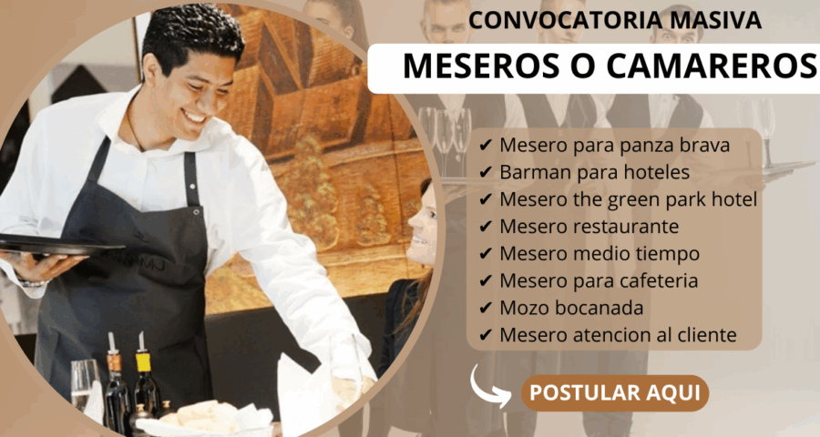 Convocatoria masiva de  MESEROS