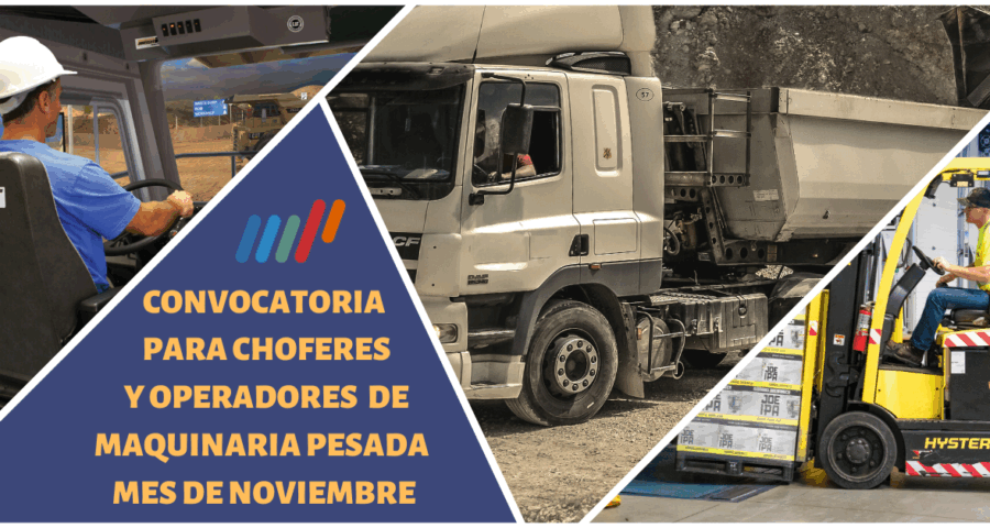 Convocatoria para choferes y operadores de maquinaria pesada Manpower – Mes de Noviembre