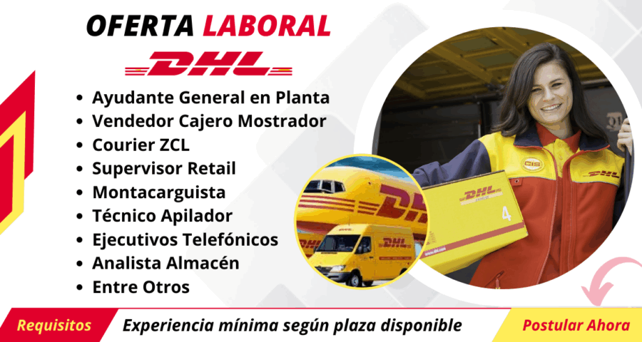 DHL – Operador Logístico internacional busca nuevos colaboradores