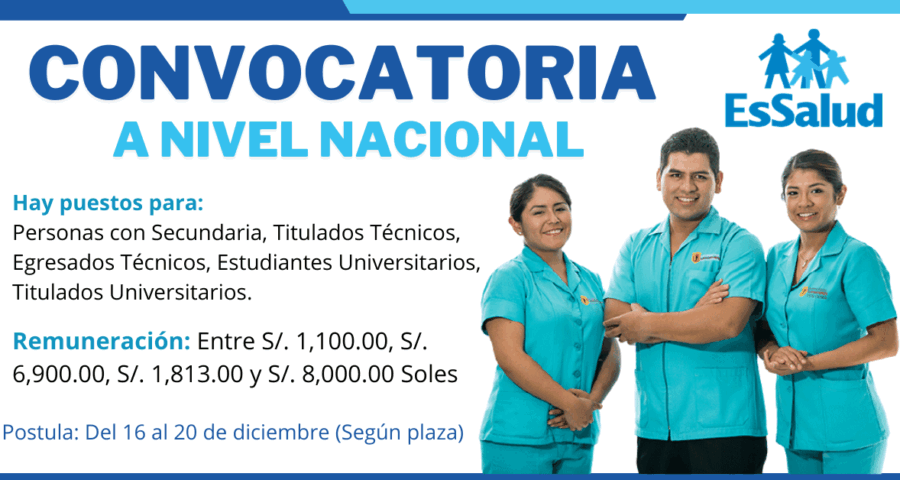 ESSALUD: Participa De Esta Convocatoria Laboral a Nivel Nacional