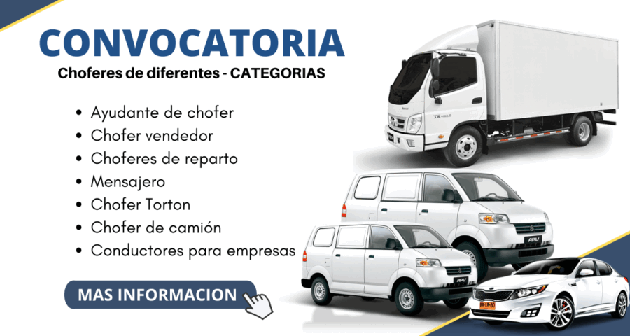 Empleo para Conductores Choferes de diferentes categorías