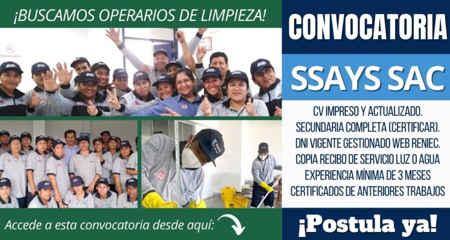 Empleos Operarios de Limpieza SSAYS