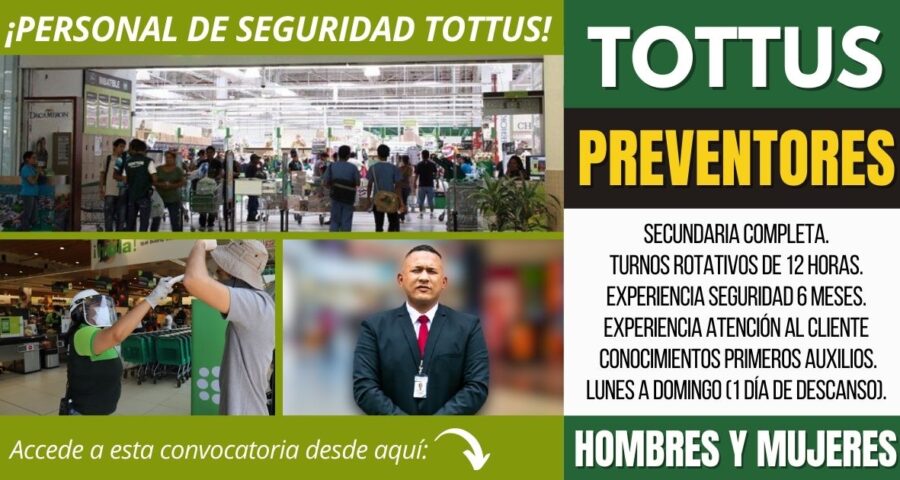 Empleos Seguridad Tiendas TOTTUS