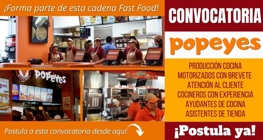 Empleos disponibles en POPEYES