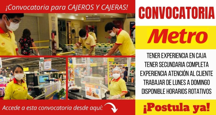 Empleos para Cajeros METRO CENCOSUD
