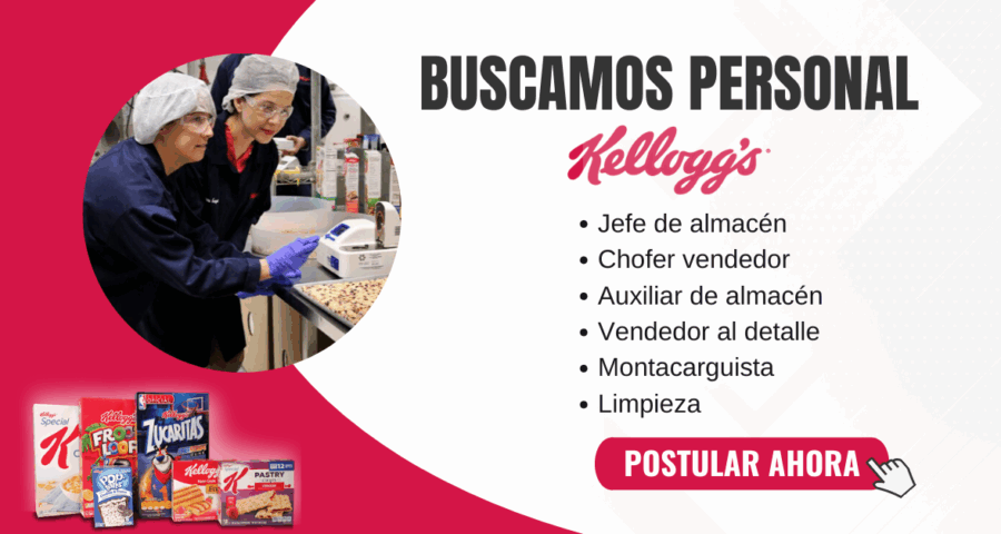 Empresa de cereales Kellogg´s busca personal de Trabajo