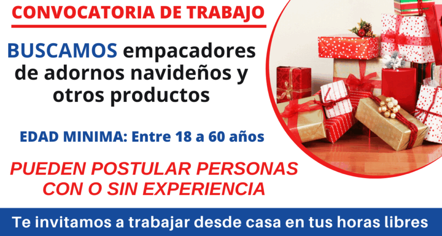 Empresas internacionales solicitan empacadores de adornos navideños desde casa