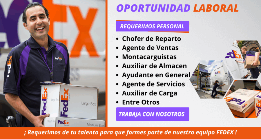 FEDEX Ofrece nuevos puestos de trabajo en distintas areas