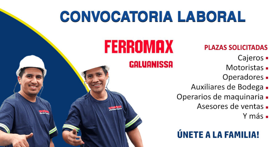 Ferromax #1 en hierro y techos está ofreciendo nuevos puestos de trabajo para todos