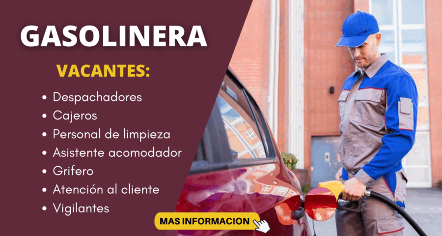 Gasolinera requiere personal de trabajo