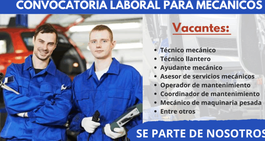 Gran apertura de trabajo para MECÁNICOS