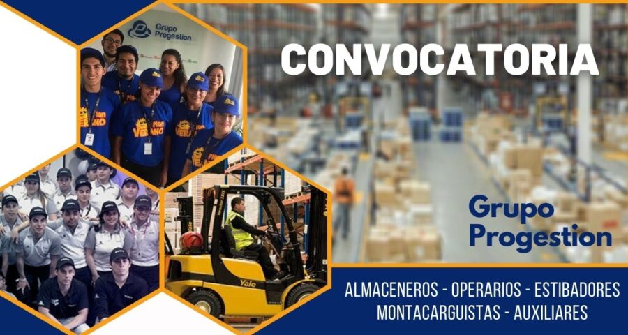 Grupo Progestion se encuentra en la búsqueda de auxiliares de almacén y montacarguistas
