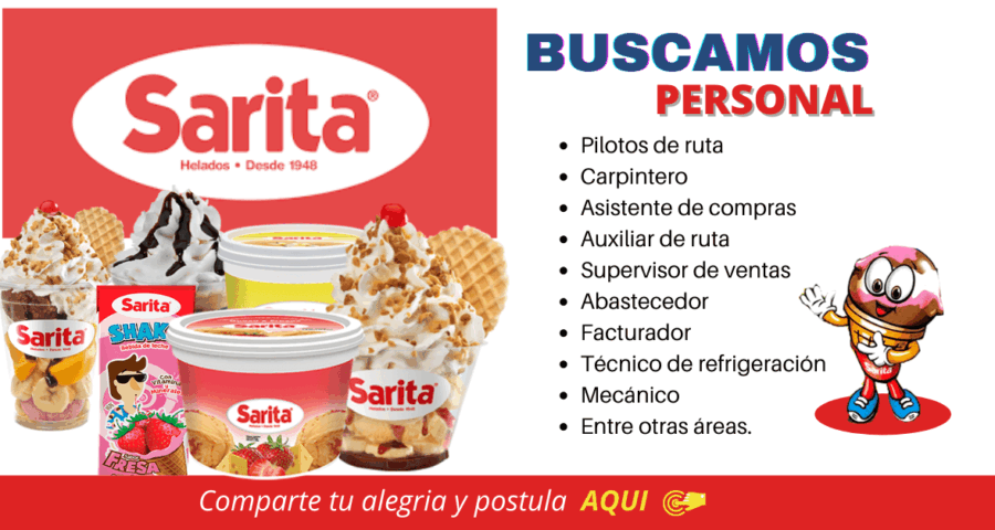 Heladerías Sarita - sigue reclutando mas personal