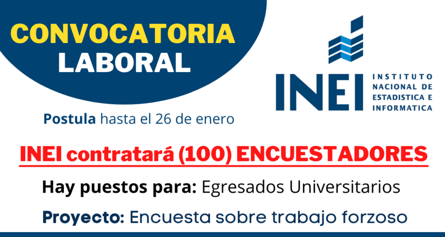 INEI: Participa de Esta Convocatoria Para el Sector Público ¡Trabaja con Nosotros!