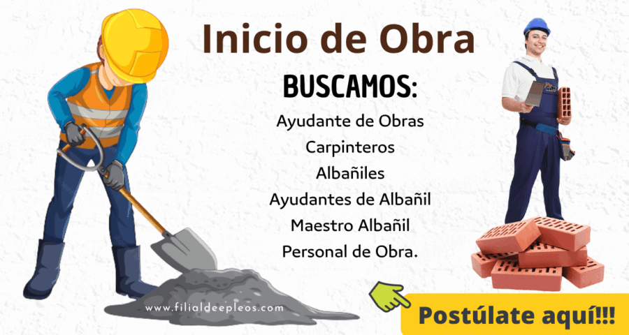 Inicio de Obra - se busca personal de Construcción