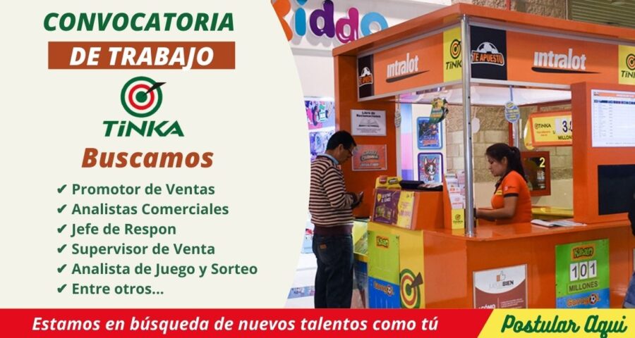 LA TINKA, INTRALOT – Empresa de Apuestas busca personal de trabajo