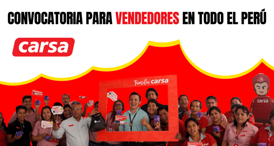 Masiva convocatoria para VENDEDORES a nivel nacional en CARSA