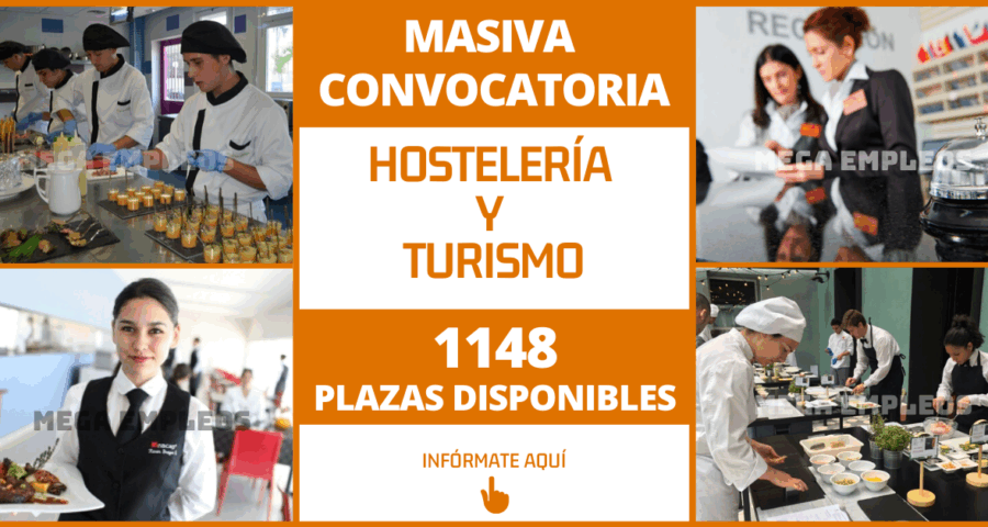 Masiva convocatoria para sector Hostelería y Turismo - 1148 plazas disponibles
