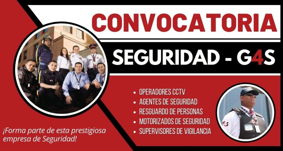 Nuevas plazas en reconocida empresa de Seguridad G4S