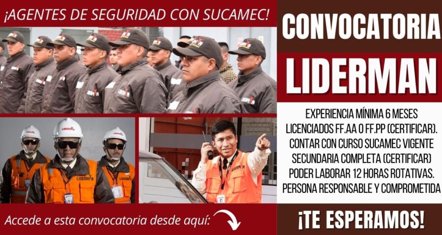 Nuevos empleos Agentes de Seguridad LIDERMAN