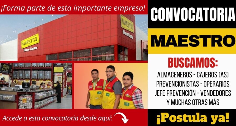 Nuevos empleos MAESTRO HOMECENTER