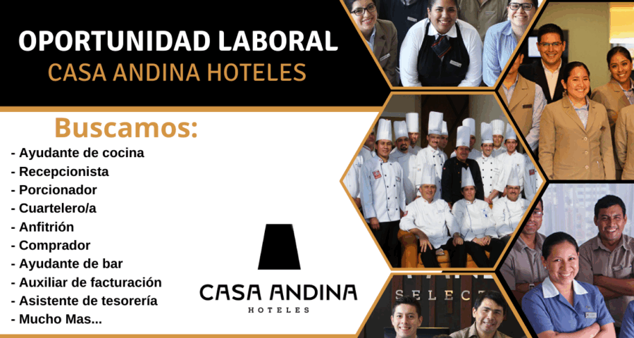 OPORTUNIDAD LABORAL EN CASA ANDINA HOTELES LÍDER NACIONAL