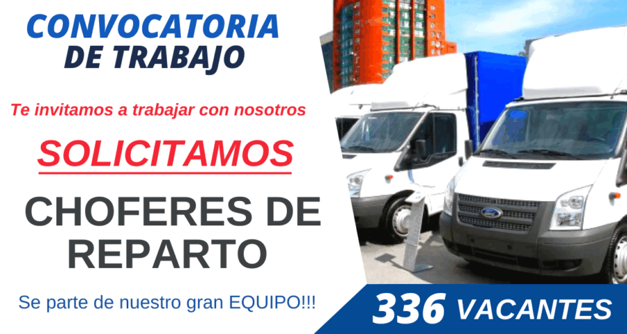 Ofertas de trabajo para Chofer de Reparto en reconocidas empresas y sectores