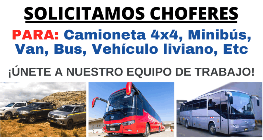 Ofertas de trabajo para chofer de camioneta con experiencia en campamentos mineros