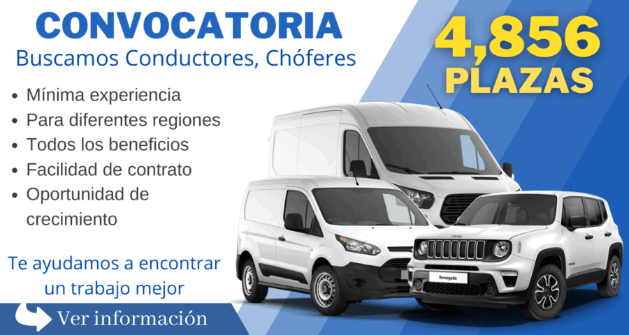 Ofertas de trabajo para conductores o chóferes de diferentes categorías